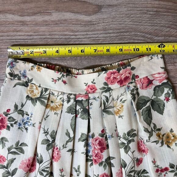 Alli Petites Of California Womens Multicolor Floral Pleated A-Line Skirt Size 12 - Picture 2 of 6